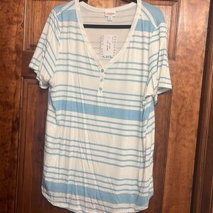 LuLaRoe White and Blue Bailey